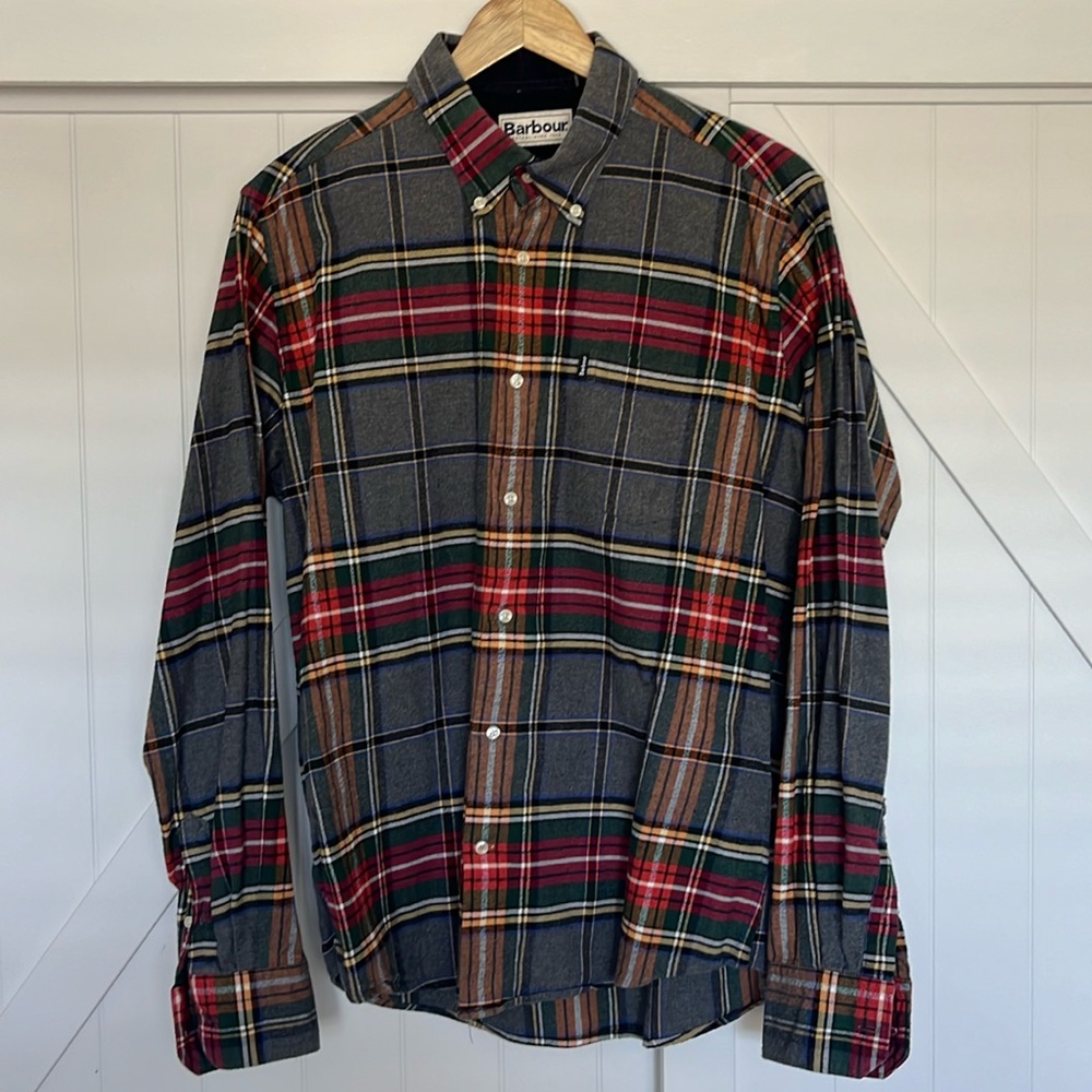 Barbour men’s long sleeve flannel shirt - tailored fit